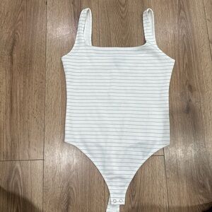 Express White Striped Kids Bodysuit